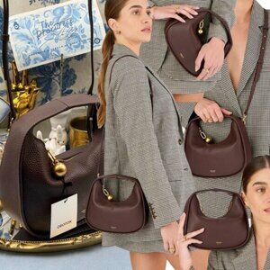 🆕 OROTON 🧿 NWT Clara Mini Convertible Crossbody Bag, Bear Brown Leather